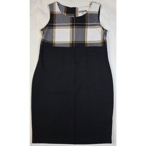 Danny and Nicole Black Plaid Sleeveless Dress